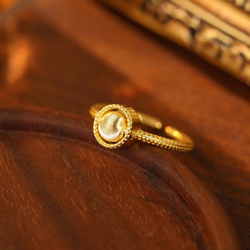 Кольцо Banyan Tree S925 с серебряным покрытием и кошачьим глазом, вращающееся на указательном пальце - Light Luxury для женщин