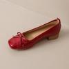 Модные женские балетки Кожаные лоферы Женские модные балетки с бантом Слипоны Квадратный носок Балетки 2024 Вечеринка Ретро Черные Телесные Балетки