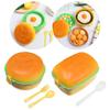 Cute Hamburger Burger Lunch Box Double Tier Food Container Bento Lunchbox