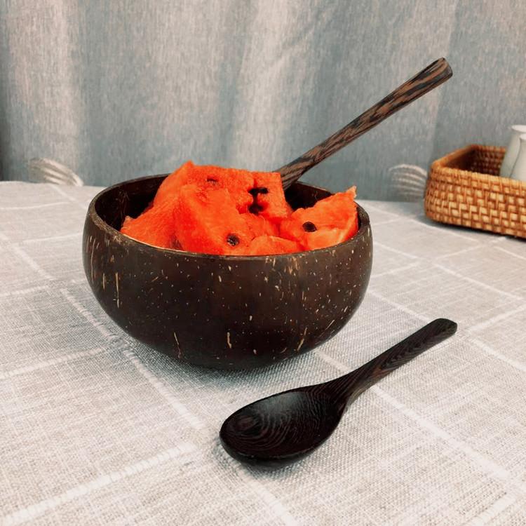 Миска из кокосовой скорлупы для овсянки, салатов, смузи и легкой пищи