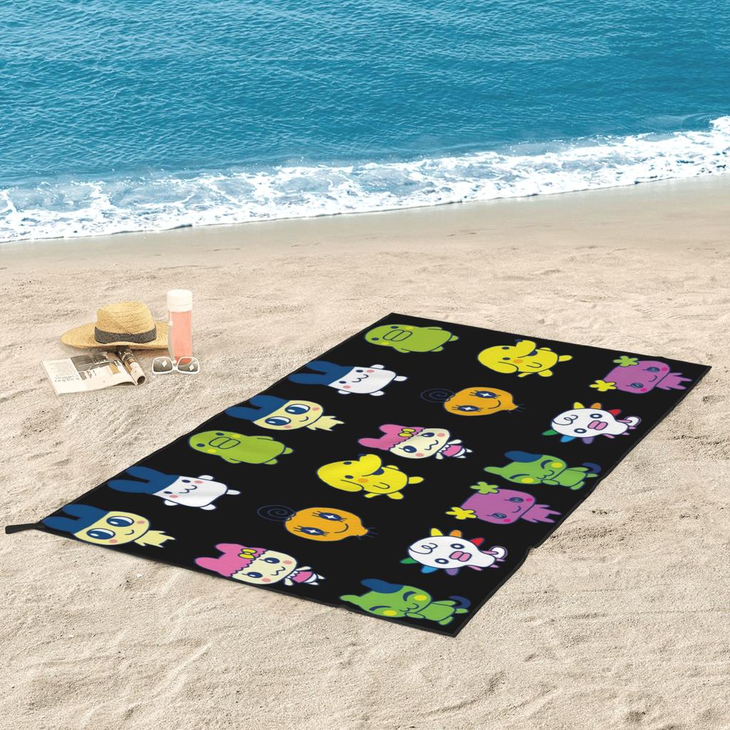 Tamagotchi Set Large Beach Towel Soft Microfiber Quick Dry Absorbent Quick Towels For Bath