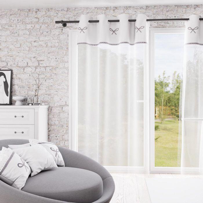 Embroidered Cotton Eyelet Veil 135x250 Cm EMILIE White, by Soleil D'ocre