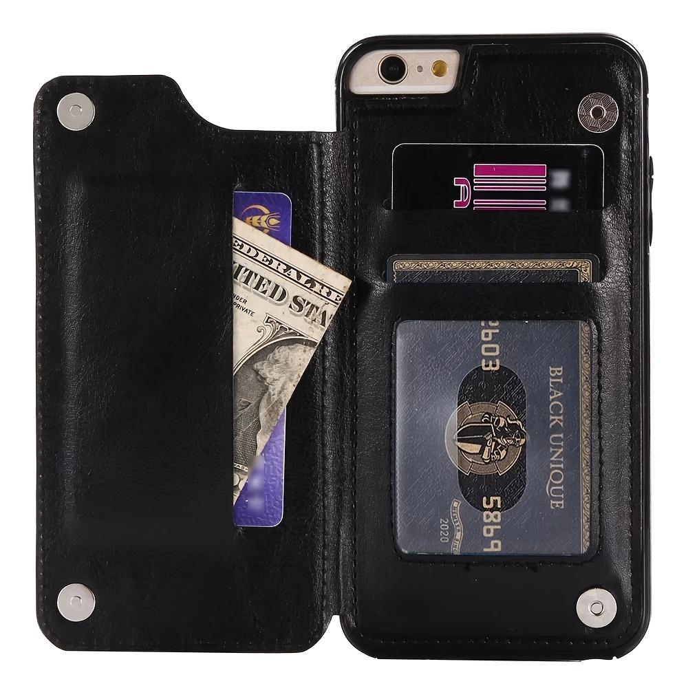 Кожаный чехол-кошелек для IPhone 14/13/12/11/Pro Max/Mini/XR/X/XS Max/8/7/6S/6 Plus/SE2/SE3/2022/2020 - держатель для карт и откидная задняя крышка