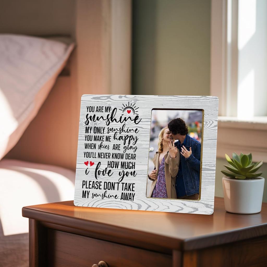 You are My Sunshine My Only Sunshine Wood Picture Frame,pirational Wood Picture Frames for Mom Dad Grandma Wife Husband Girlfriend