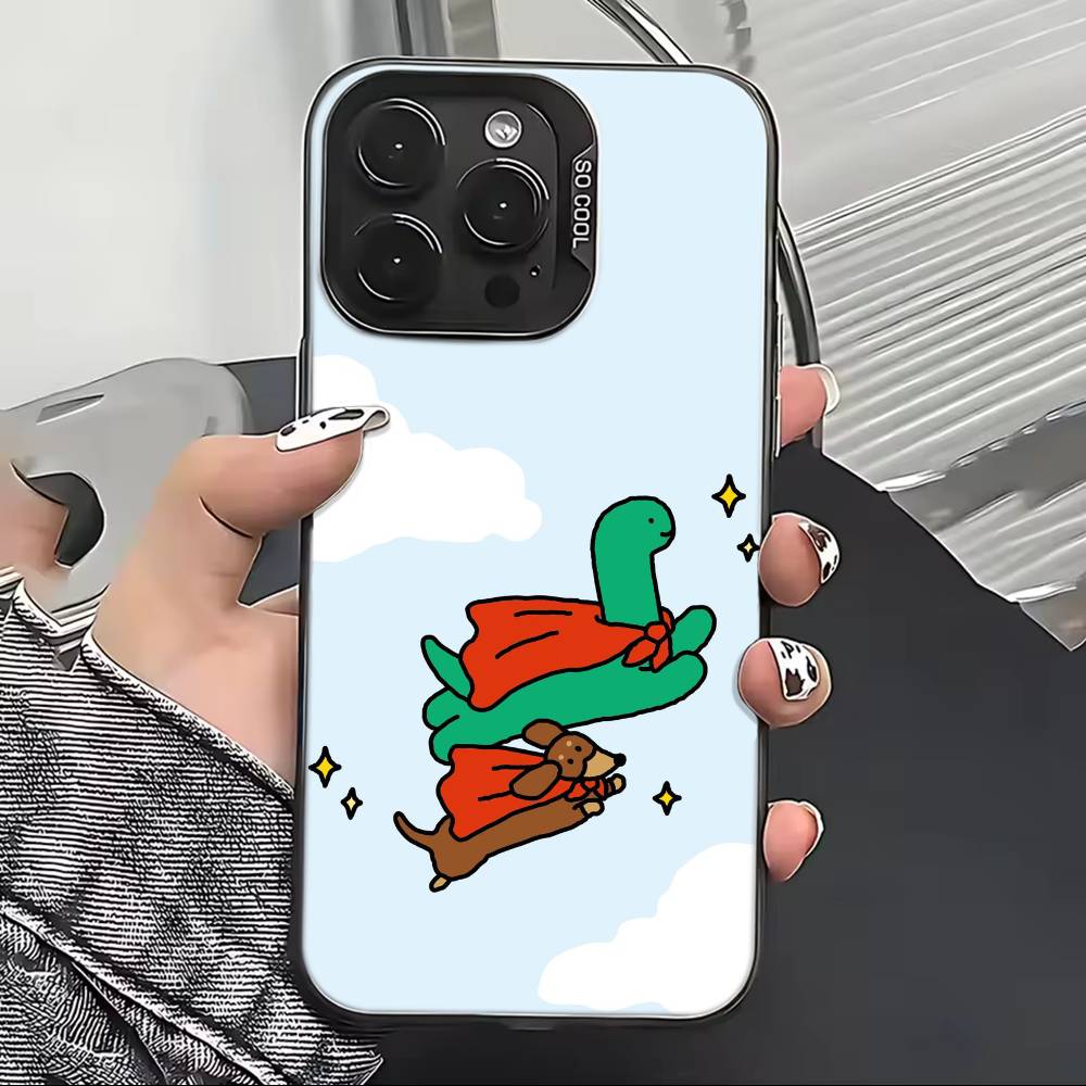 Cute J-Jogumans Dinosaur Phone Case For iPhone 17,16,15,14,13,12,11 Plus,Pro Max,XS,Colorful Silver Phone case Funda Cover