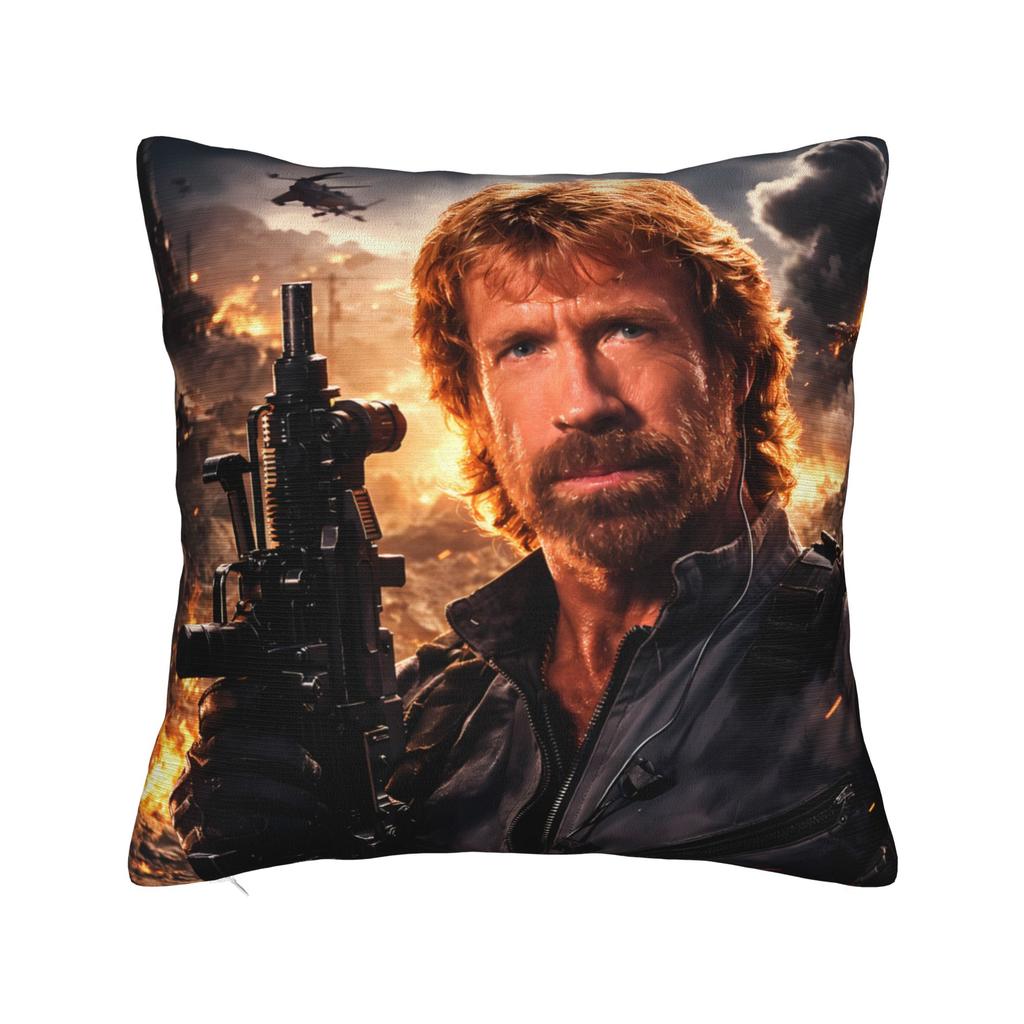 Chuck Norris Western Hero Tropical Print Pillow Case Retro Trendy Pillow Cover Comfy Pillowcases For Sofa Couch Bed Living Room