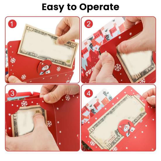 5 Pcs Christmas Money Envelope for Cash 10 Slots Surprise Money