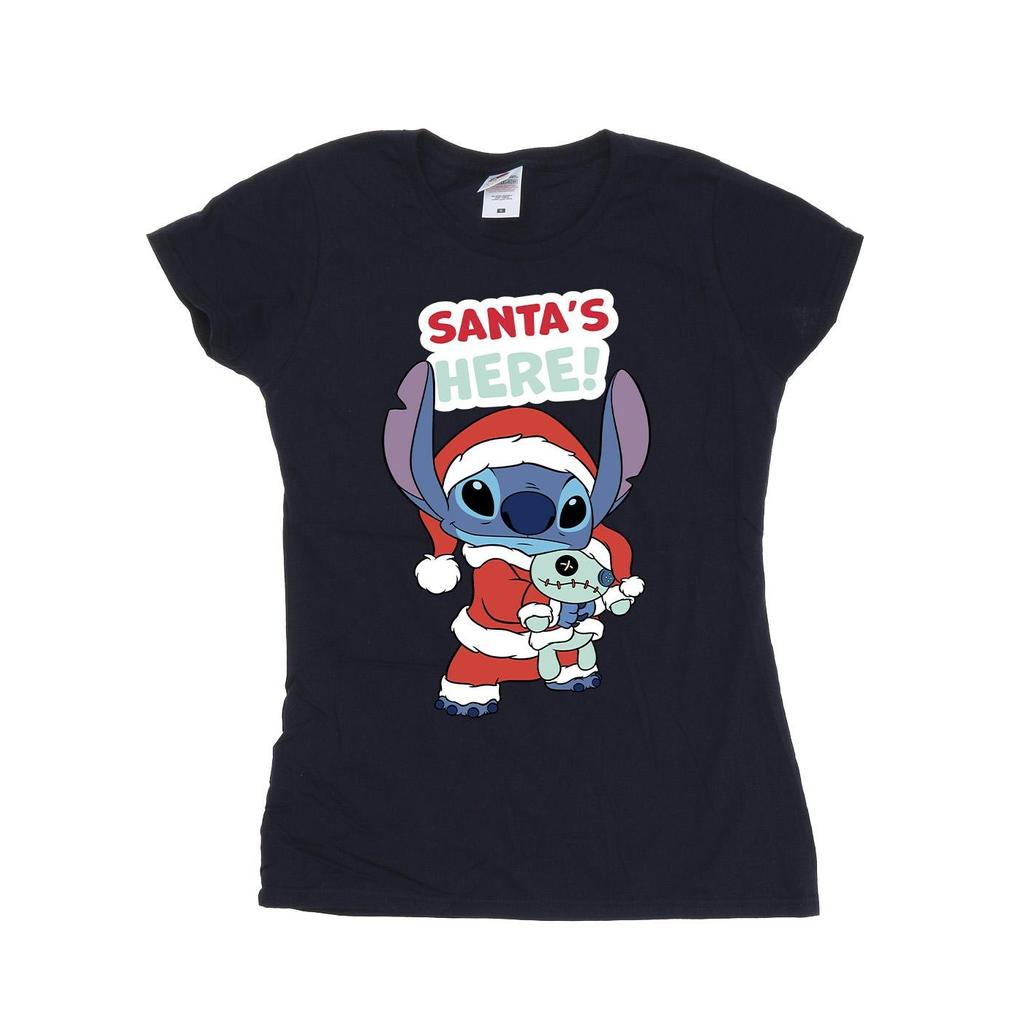 Disney Womens/Ladies Lilo & Stitch Santa´s Here Cotton T-Shirt