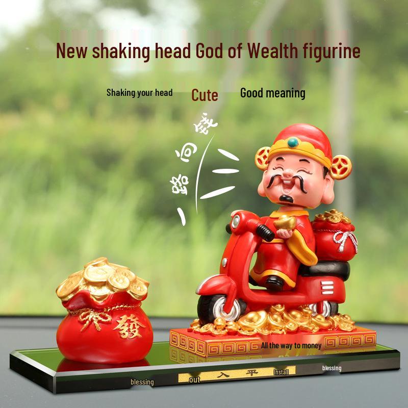 Качающая головой фигурка Бога богатства для автомобиля - Новогоднее украшение для стола на удачу