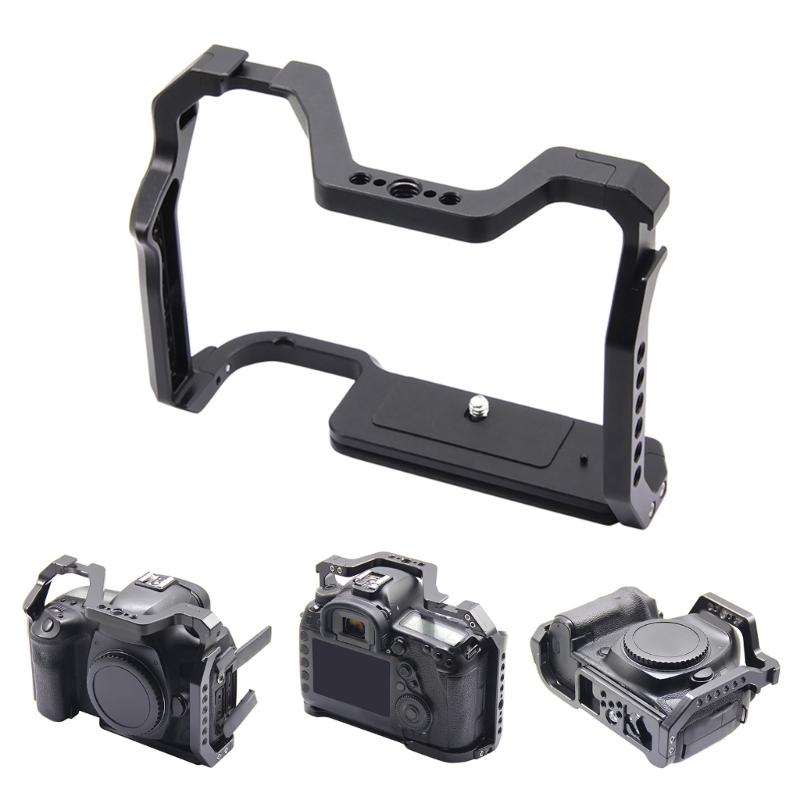 Protective Case Cage for 5D Mark II III Action Camera, Metal Frame Case Cover 1/4 Screw Hole Mount Frame