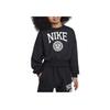 Nike Sportswear Club Fashion Crew Neck Pullover Long Sleeve Simple Versatile Kids Tops Black White HJ3373-010