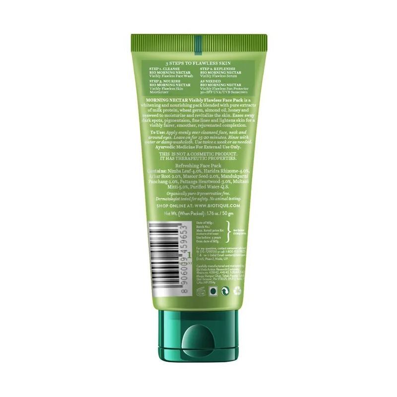 Маска для лица (50 г), Bio Morning Nectar Visibly Flawless Face Pack,  Biotique