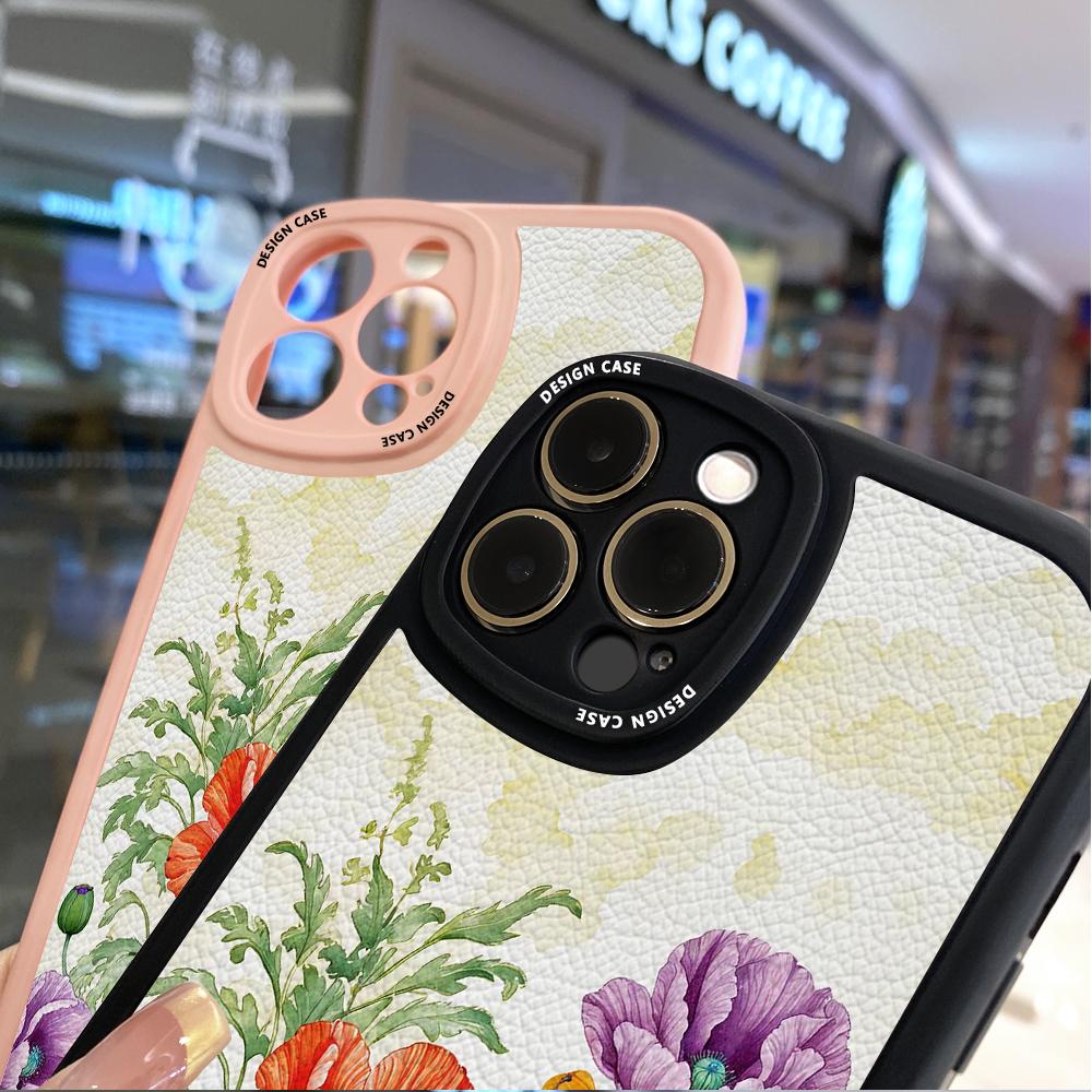 Тонкий чехол для телефона с рисунком цветов тюльпанов из мягкого силикона и искусственной кожи для Samsung Xiaomi Poco Redmi