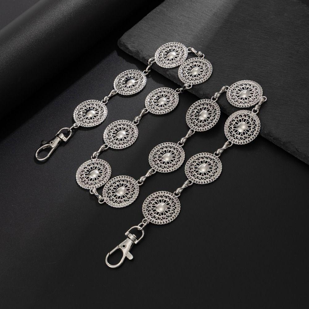 Gothic Round Disk Waist Chain Zinc Zinc Zinc Alloy Pants Chain Fashion Punk Belt Chain Jeans