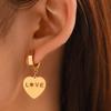Серьги из нержавеющей стали Элегантные Нежные Серьги-подвески в виде сердца с буквой Love для женщин Ювелирные изделия Подарки на День святого Валентина Атмосферные подарки