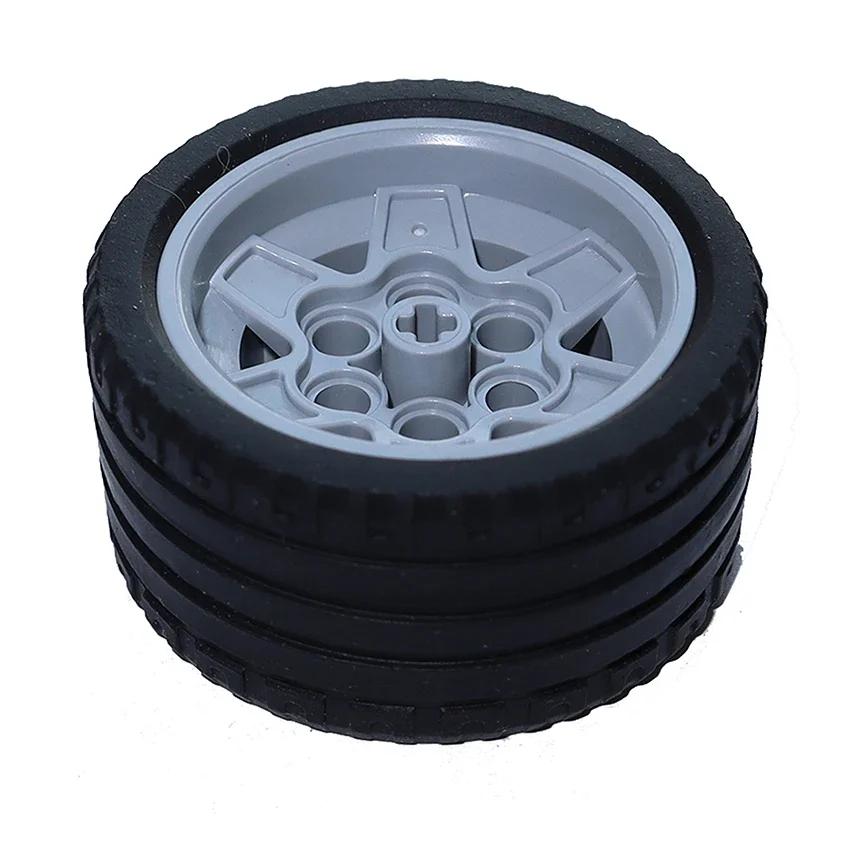 Колеса для автомобилей и грузовиков Ступицы Кирпичики MOC Технические Шины Колеса Крестообразное Отверстие Набор Мотоциклетные Шины и Диски Строительные Блоки