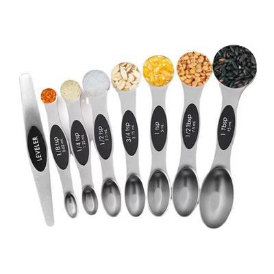 Набор из 8 магнитных мерных ложек с сильными магнитами для выпечки и приготовления пищи