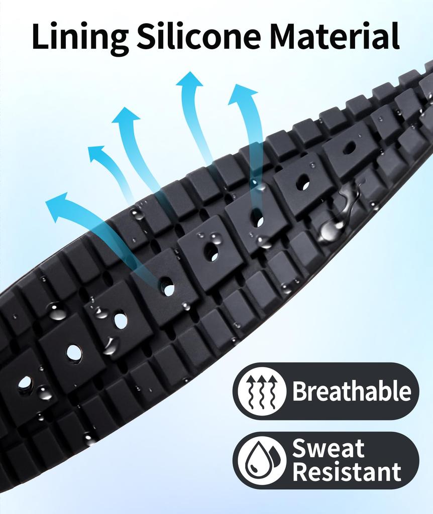 BINLUN Нейлоновый силиконовый ремешок для часов с быстросъемным механизмом, гибридный ремешок для часов из канвы и резины для мужчин и ремешок с 9 пряжками, 18 мм, 19 мм, 20 мм, 21 мм, 22 мм,