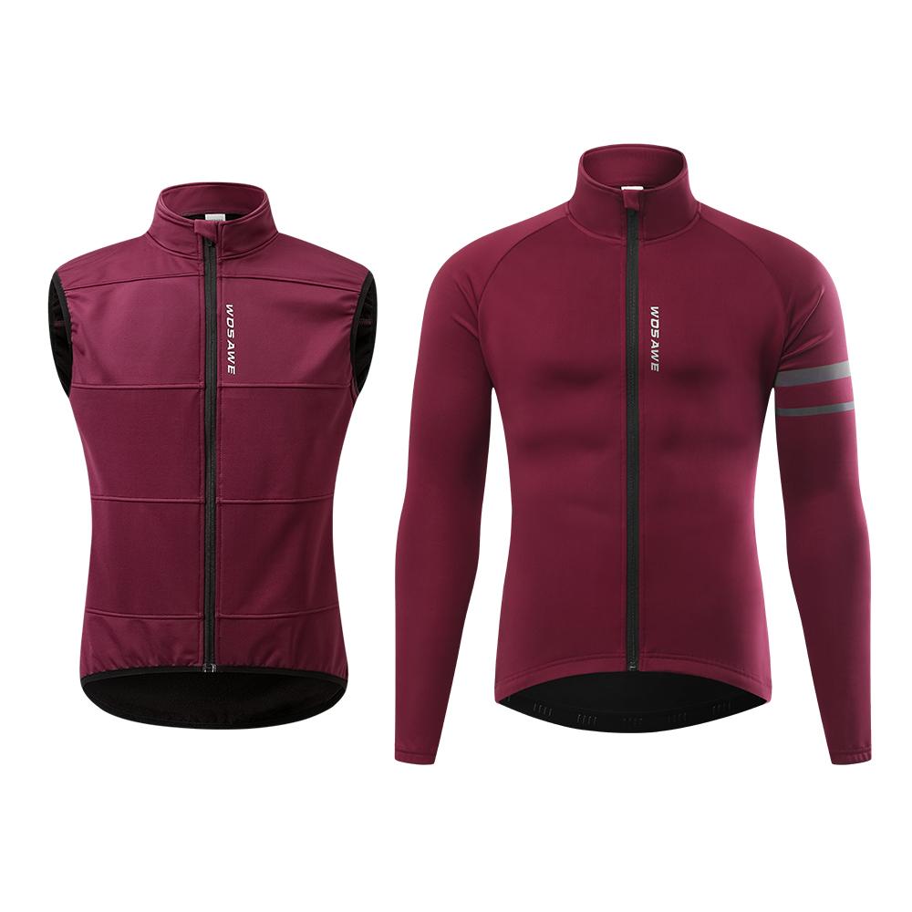 Wosawe Мужская спортивная одежда для верховой езды на открытом воздухе, ветрозащитный флисовый теплый жилет и куртка