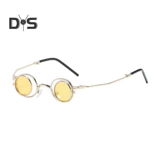 Круглые солнцезащитные очки с откидной оправой, маленькие круглые поляризованные очки для мужчин и женщин, ретро-панк, солнцезащитные очки UV400 для вечеринки в стиле рейв