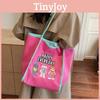 Счастливый день Каждая буква Большая вышитая сумка-тоут Сумка для покупок для ежедневного использования