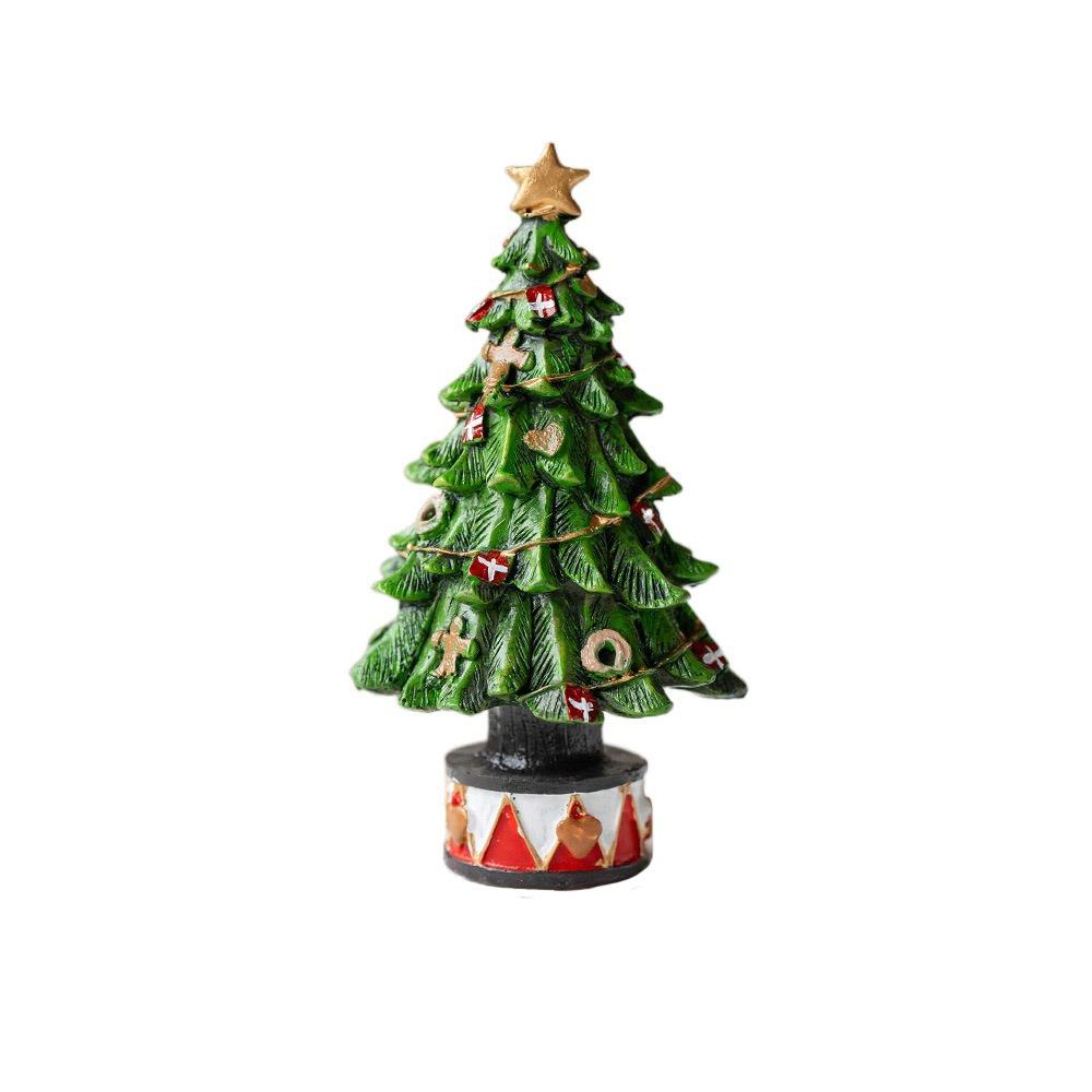 Рождество Изделия из смолы Рождественская елка Статуэтки Ручная работа Фестиваль Миниатюрная фигурка домика Милое настольное украшение Рождественское украшение