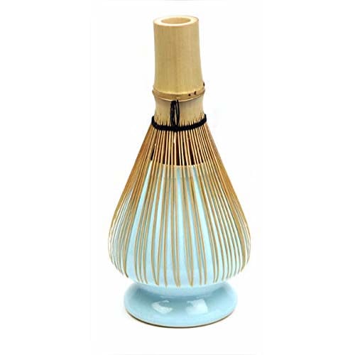 Tea Ceremony Utensils: Chasen, Chasen Stand, Straightener, Chasen Rest, Made in Japan, Blue, Ceramic