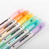6 цветов/набор Уникальный хайлайтер с наконечником для окна Двусторонний пастельный цвет Хайлайтеры для выделения середины строки Маркер Школьные канцелярские принадлежности