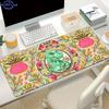 Boho Vintage Floral Dinosaur Large Desk Mat Non Slip Rubber Gaming Mouse Pad Stitched Edge For Home Office Table Decor