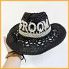 Модная Шляпа Ковбойская с Rhinestone Буквой Жених Невеста Широкополая Вязаная Шляпа Ковбойки Ажурная Джазовая Шляпа Для Свадьбы Девичника