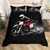 Motorcycle Duvet Cover Set For Boys Men Queen King Size Lightweight Down Room Decor 2 Pillowcases And 1 Duvet Cover No Comforter
