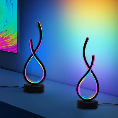 1 шт. светодиодная спиральная настольная лампа Art RGB с атмосферным освещением, многорежимный регулируемый USB-блок питания для украшения рабочего стола, телевизора, киберспорта, atmos