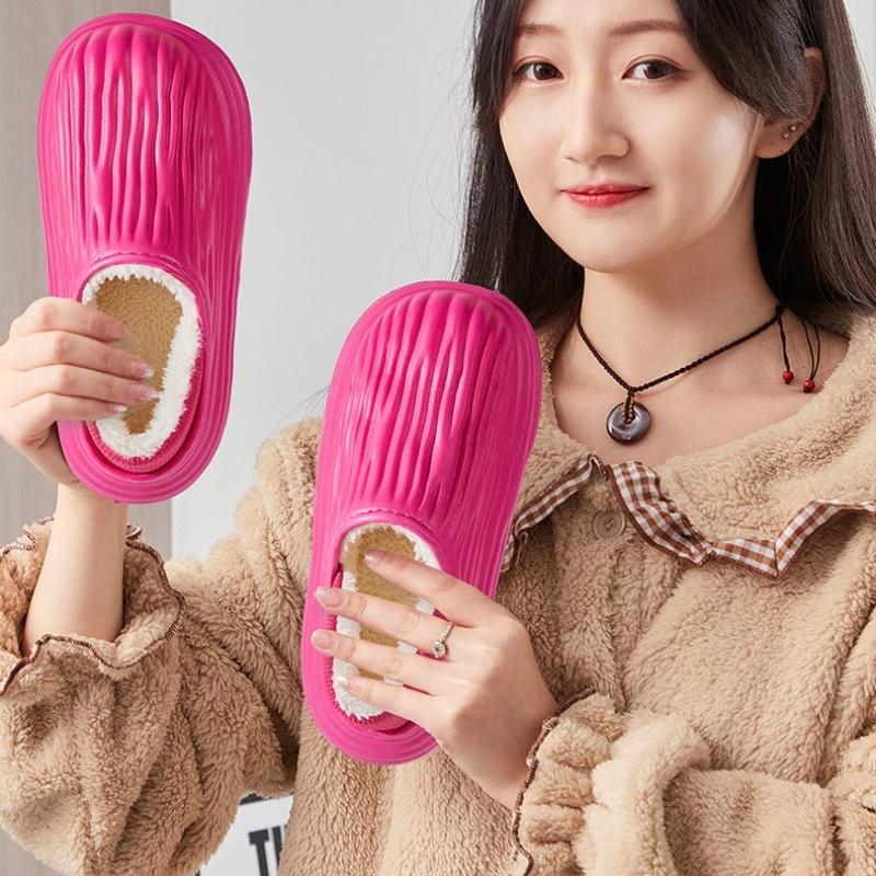 Зимние теплые женские тапочки повседневные плюшевые балетки домашние водонепроницаемые нескользящие туфли для дома и улицы толстые домашние тапочки на платформе