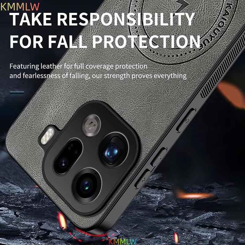 Чехол для OPPO Find X9 Pro Роскошная кожаная накладка Магнитный Magsafe Защитная задняя крышка Для телефона OPPO Find X9 X9Pro