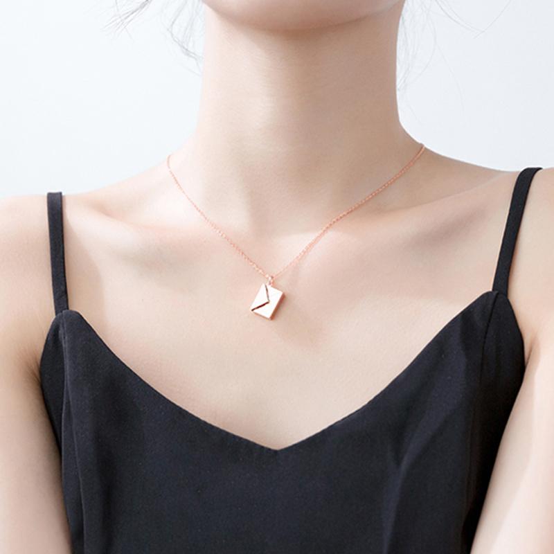 Подлинная подвеска из стерлингового серебра 925 пробы, ожерелье для женщин, конверт, любовник, подвеска с надписью, лучшие подарки для подруги