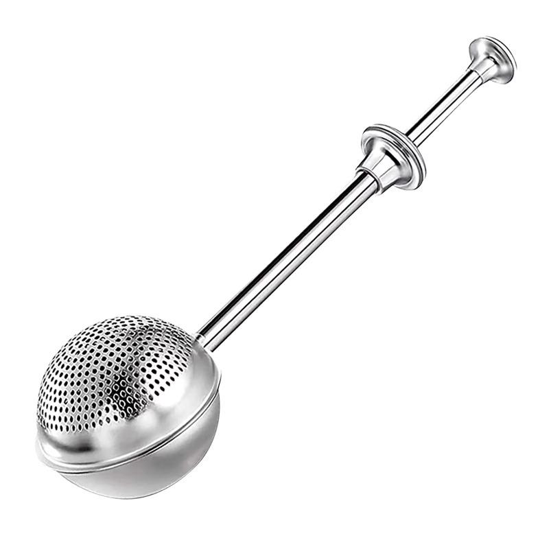 1PC Ball Retractable Half Drain Tea Strainer powder Shaker Sugar Duster Flour Sugar Sieve baking accessories