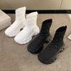 Модные высокие эластичные носки-ботинки женские носки ботинки на платформе спортивные вязаные ботильоны