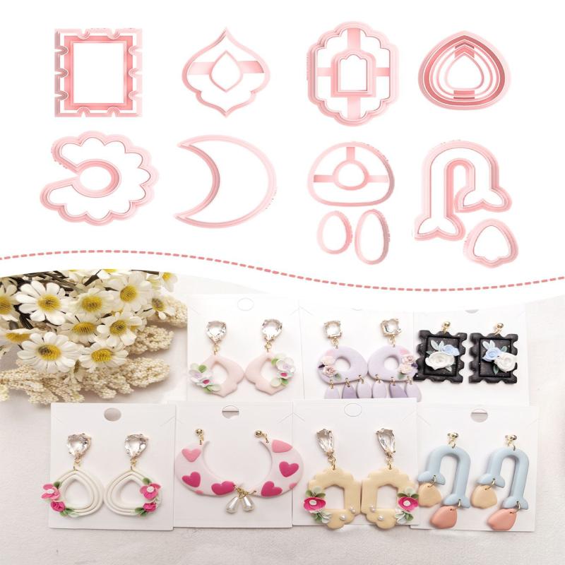 Уникальные формы из полимерной глины Формы для резки глины Инструменты для серег, ювелирных украшений, орнаментов своими руками