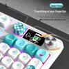 98-клавишная RGB беспроводная Bluetooth механическая клавиатура с тройным режимом - Игровая, для киберспорта и офиса, с настраиваемым экраном