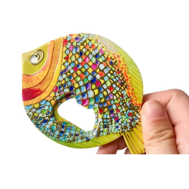 Смола Толстоголовая Рыба Открывалка для Бутылок Домашний Декор Креативный Портативный Магнит на Холодильник Сделай Сам Милая Кухонная Наклейка