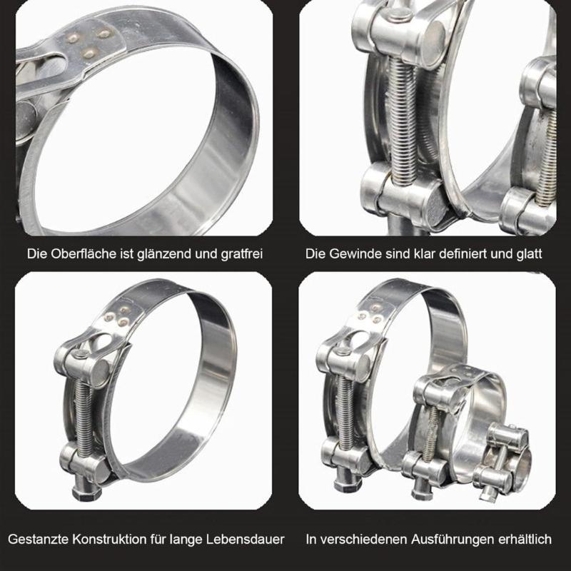 6 шт. Зажимные хомуты для труб, усиленные, с Т-болтом, зажимы для выхлопной трубы, металлический крепеж, ремонтные хомуты, инструменты, крепеж, простые в установке