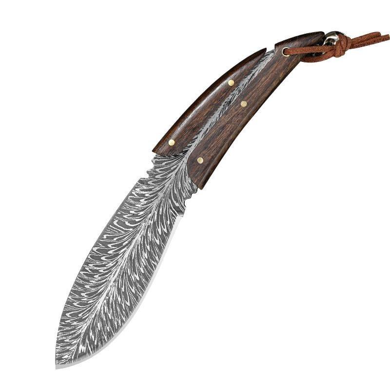 Универсальный нож из нержавеющей стали с перьями, портативный нож для фруктов высокой твердости с рукавом для ножа