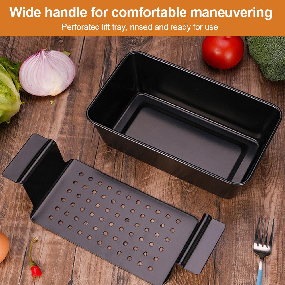Toast Mold Household Bread Pan W/ Detachable Drain Tray Nonstick Bread Bake Mold for Meat Brownie Toast Bread Pastry Baking