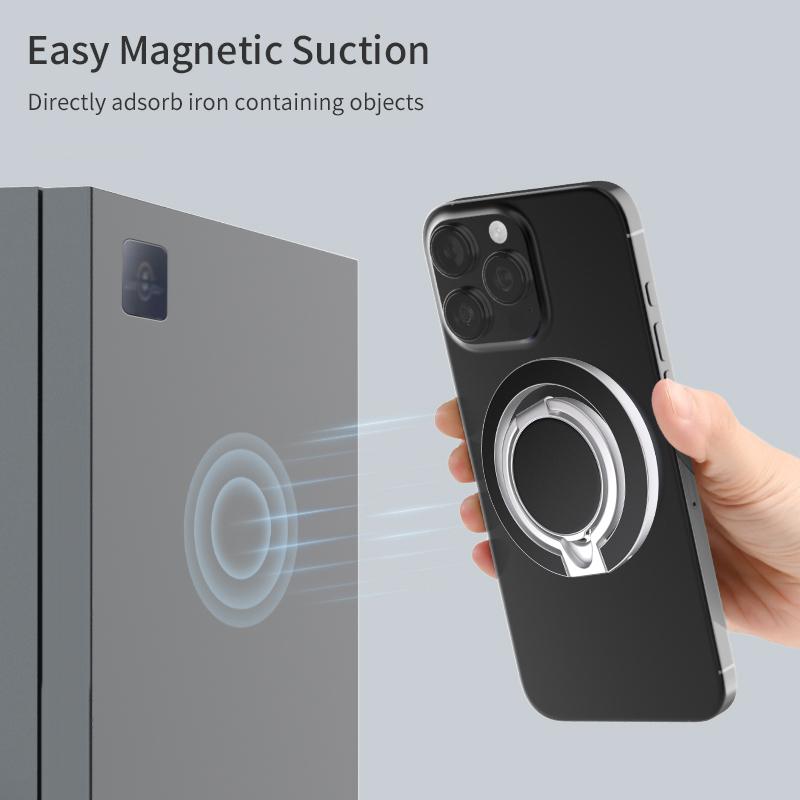 Двусторонний магнитный держатель для телефона MagSafe, магнитное кольцо-держатель для телефона, подставка, магнитный держатель для iPhone 16 15 14 13, Android, для спортзала, автомобиля