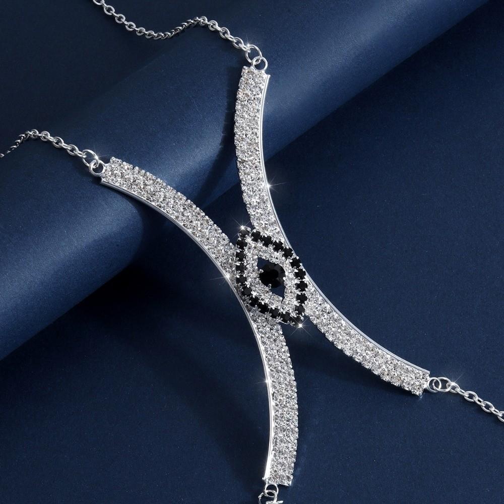 Rhinestone Bra Chest Chain Red Crystal Breast Chain Trendy Chest Support Body Chain Low-cut Dress