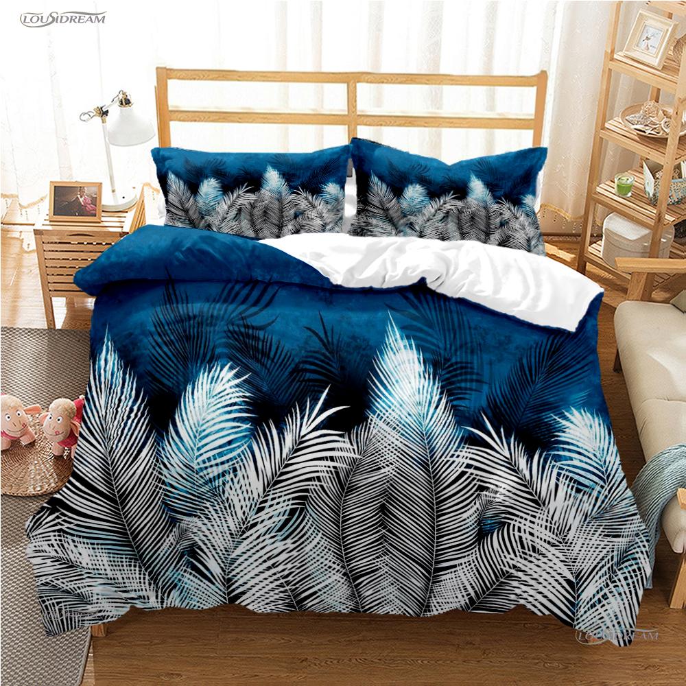 Tropical Leaf Casal All Season Duvet Cover Comforter Bedding Sets Soft Quilt Cover and Pillowcases Boys Single/Double/Queen/King