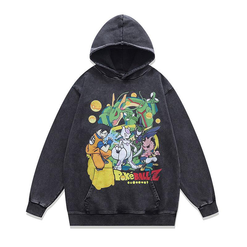 Fall And Winter Washed Oversize Hooded Sweatshirt Men'S And Women'S American Street Vintage Trendy Brand Casual Jacket