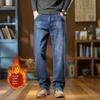 2025 New Model Fleece-Lined Warm Jeans for Men, Loose Straight-Leg Pants, Thick Winter Style, Large Size Men's Pants