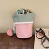 Cylindrical Stand Up Pen Bag Strawberry Pencil Case Cute Cosmetic Bag  Students Supplies
