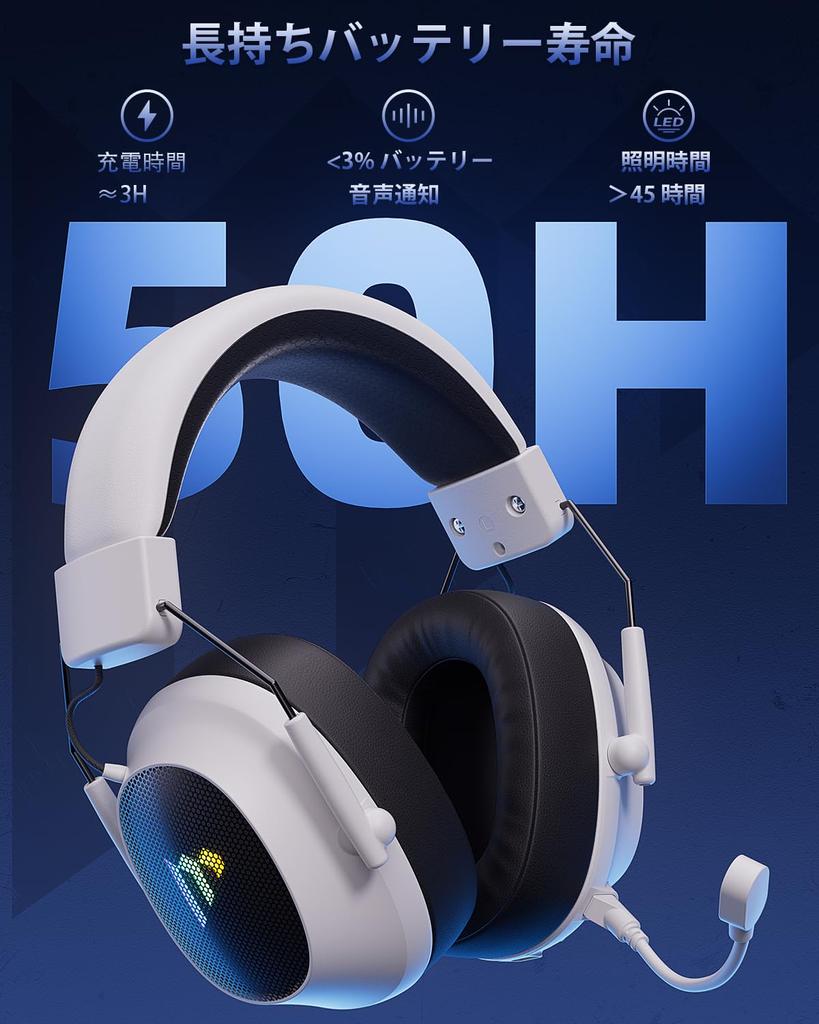 Mytrix Gaming PS5 Gaming Detachable Noise Isolating 3WAY Connection Compatible with Stereo Gaming RGB LED Gift White Headset, Headphones, Microphone,